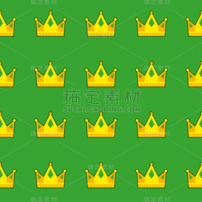 无缝绿色皇冠图案背景
