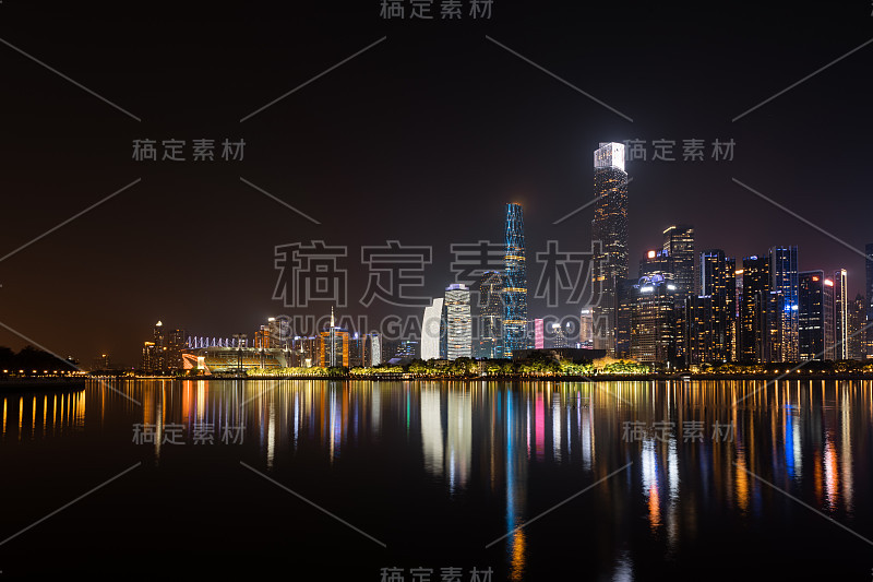 中国广州的城市夜景