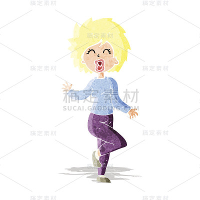 卡通的女人跳舞