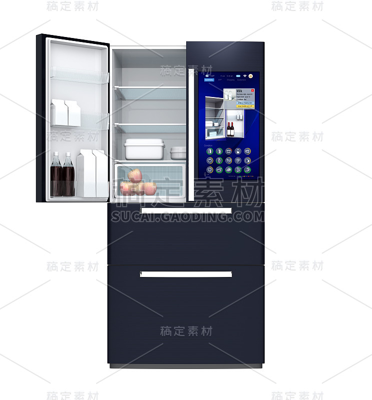 智能冰箱的正面视图