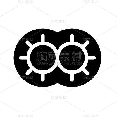 细胞分裂矢量插图，固体样式图标