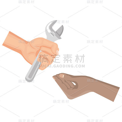 手用扳手工具孤立图标