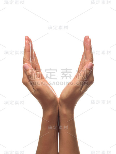 特写女性张开双手