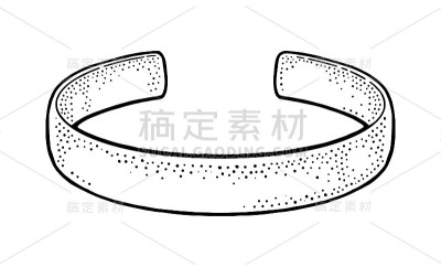 手镯。复古黑色矢量版画插图