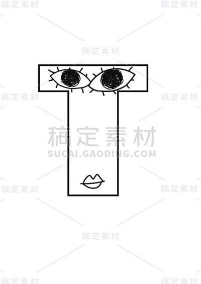 卡通风格的字母T