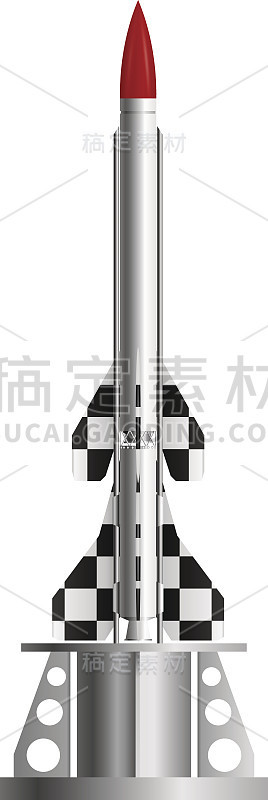 两级火箭在发射台上