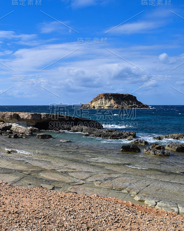 塞浦路斯岛的野生自然。地中海及海岸