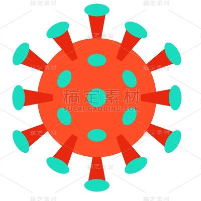 病毒或细菌载体插图，平面风格图标