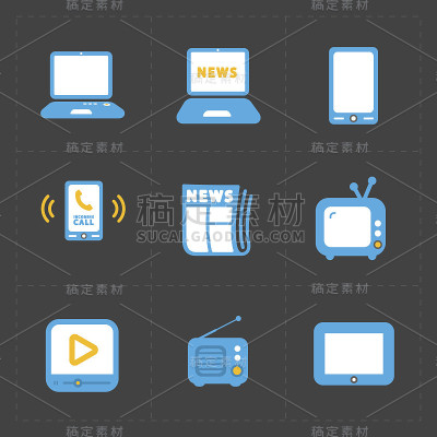 矢量媒体图标集