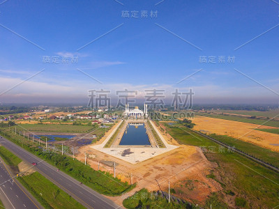 清真寺鸟瞰图，Hatyai，泰国