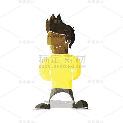 卡通快乐的人