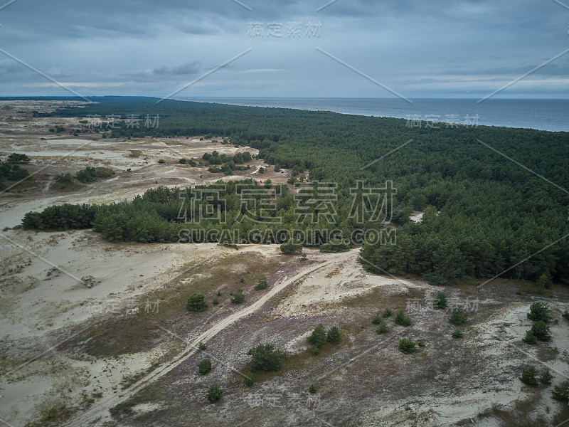 鸟瞰库尔尼沙口