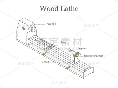 车床。矢量插图在一个极简的风格