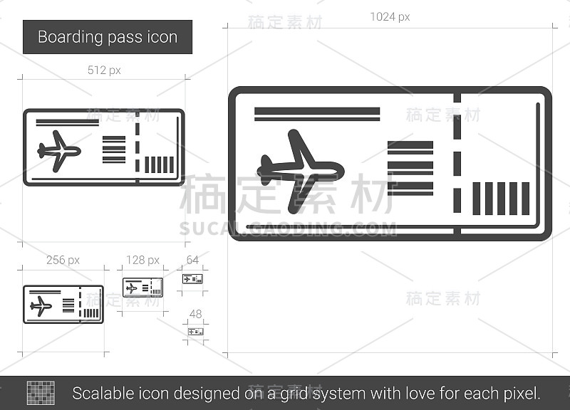 登机牌线路图标