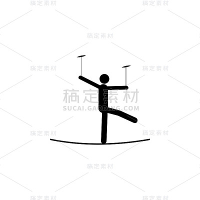 走钢丝的图标。元素游乐园概念和web应用程序。图标用于网站设计和开发，应用程序开发。溢价图标
