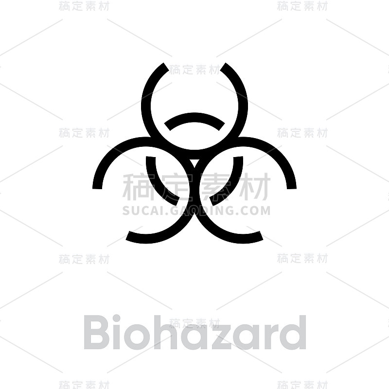 Biohazard Sign icon editable vector line