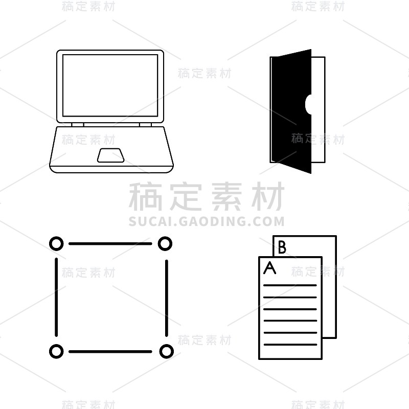 基本内容线性轮廓向量图标集