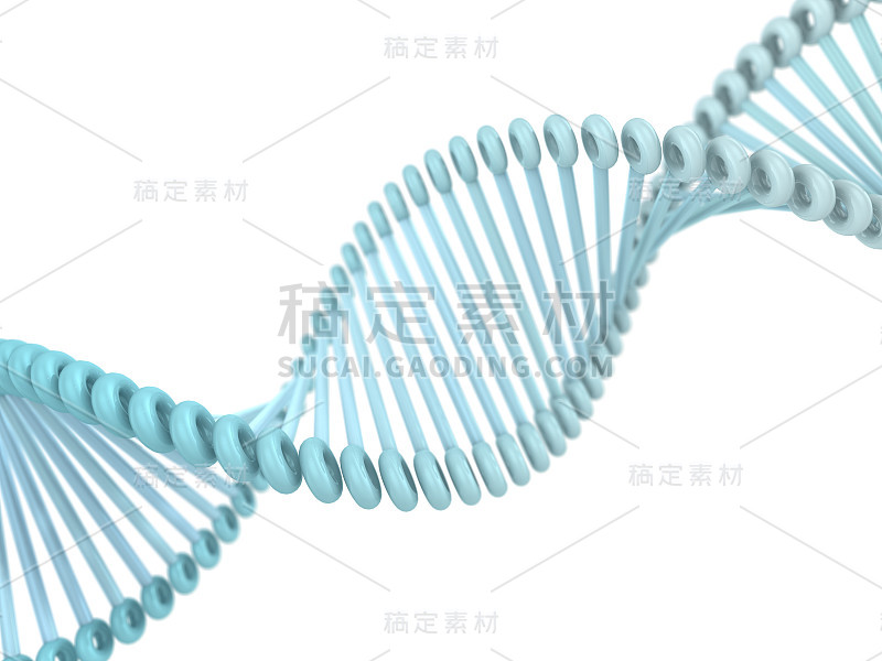 DNA链。抽象的科学背景。三维渲染