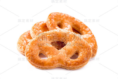 白底上孤立的白糖酥皮