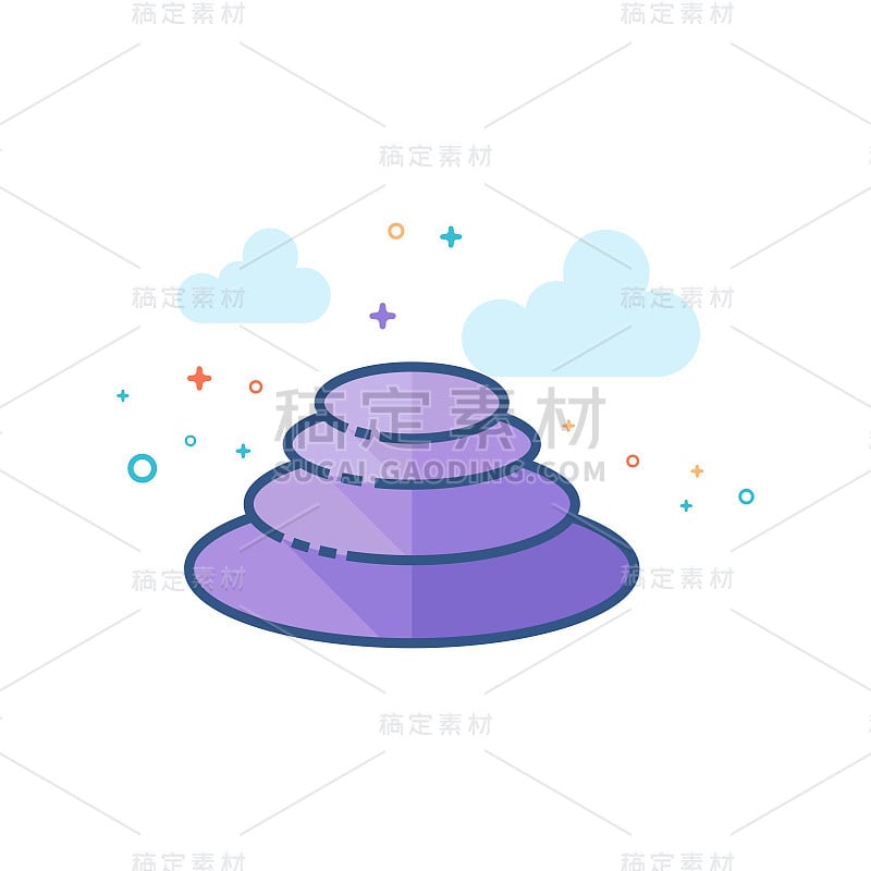 Flat Color Icon - Spa stone