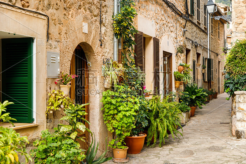 Valldemossa镇的花盆街