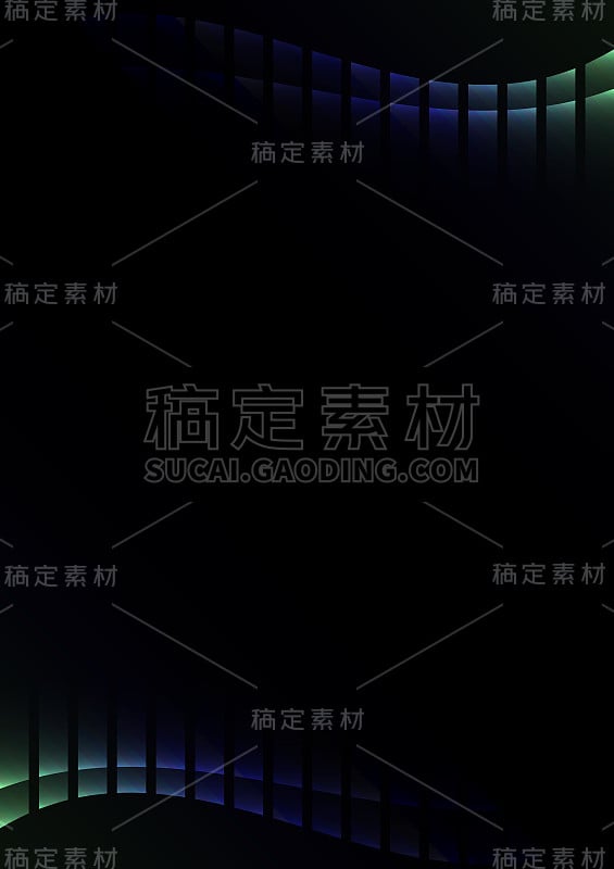 蓝绿色抽象像素曲线梯度黑色背景