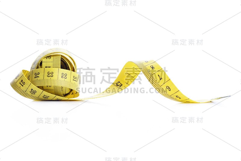 卷尺孤立在白色上