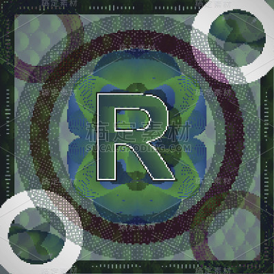矢量插图的字母R在断头台华丽的风格。