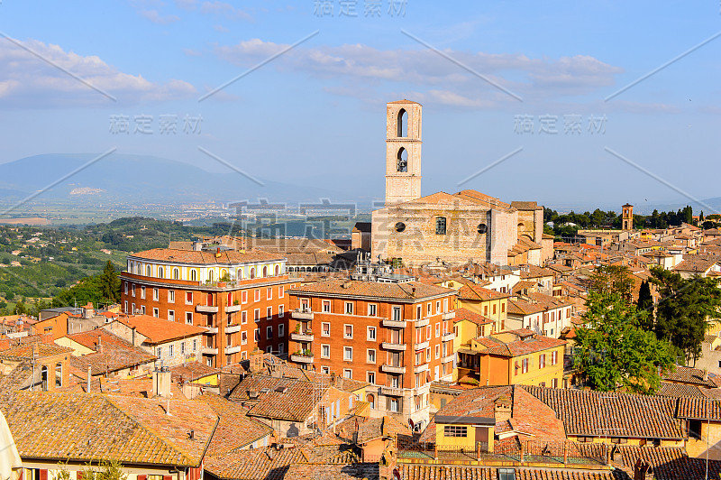 Perugia的全景，Umbria, Italy