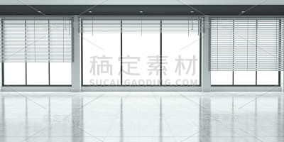 广场内空荡荡的办公室