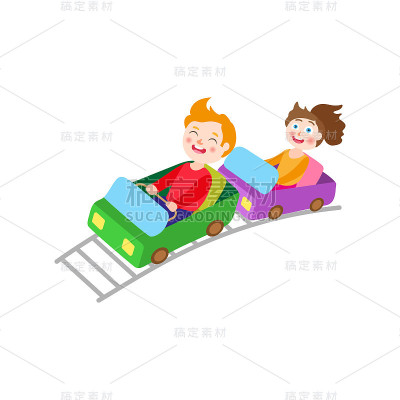 儿童乘坐的矢量平过山车
