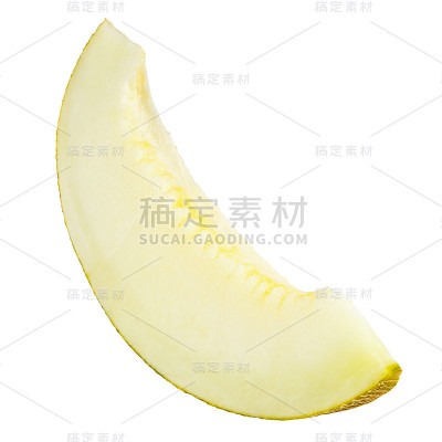 近距离观察鲜甜瓜孤立的白色背景。