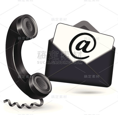 矢量黑色接触图标