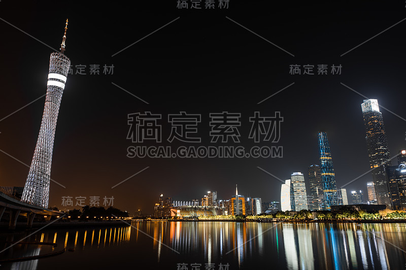 中国广州的城市夜景