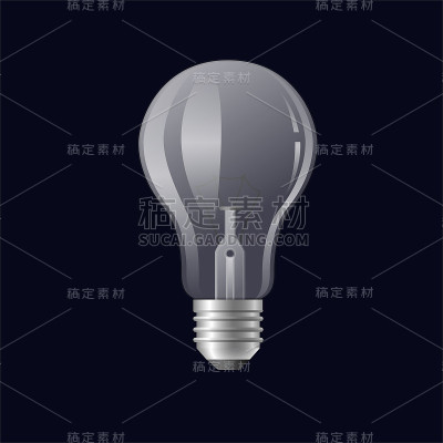单灯泡-现代向量现实孤立的插图