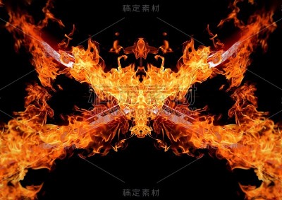 抽象的火焰剑照亮了黑暗