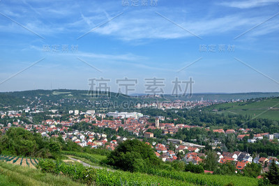 美丽的风景到城市Würzburg