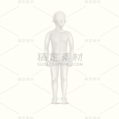 矢量儿童人体模型孤立在白色背景