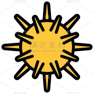 病毒或细菌矢量插图，填充样式图标