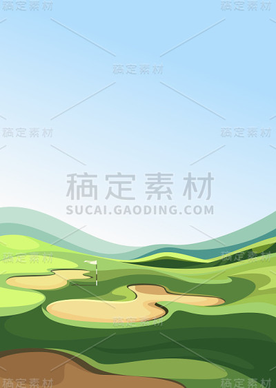 有沙坑的高尔夫球场。