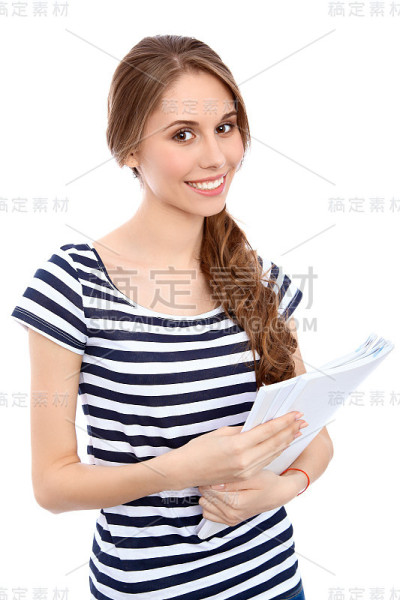 女学生，背景孤立