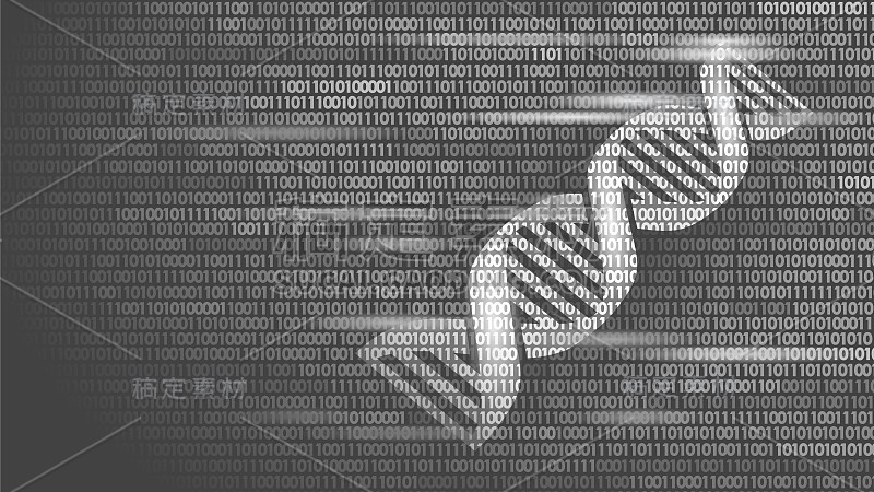 DNA二进制编码未来计算机技术的概念。基因组科学结构修饰转基因工程分子符号符号医学编码基因旗帜模板载