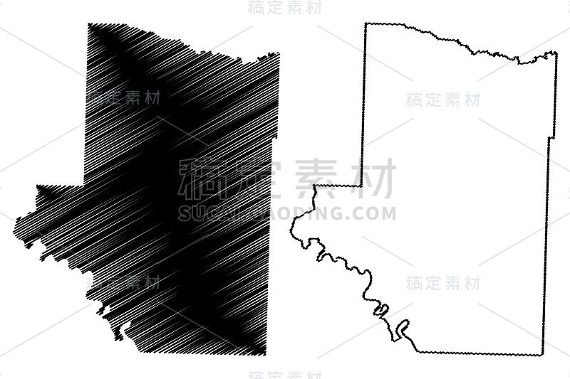 阿肯色州亨普斯特德县的地图