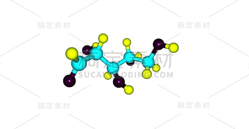 核糖分子结构孤立在白色上