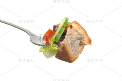 叉子上的猪肉馅饼