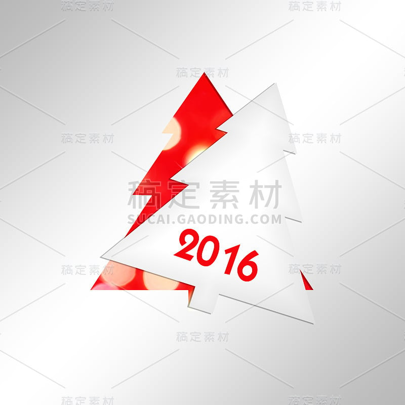 2016年，纸圣诞树广场贺卡