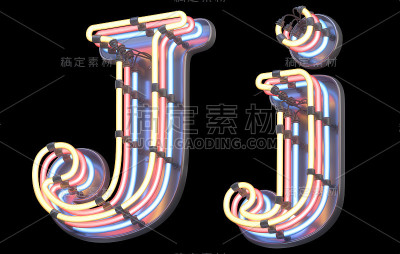 霓虹灯彩色字体。
