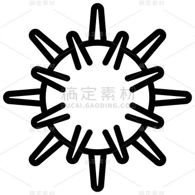 病毒或细菌矢量插图，线条样式图标