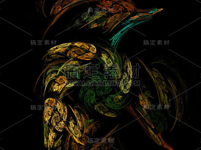黑色上的数字分形