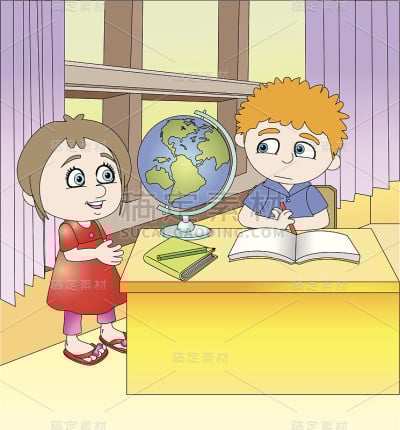 男孩女孩的家庭作业